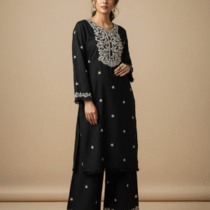 Pure Cotton Kamiz and Pant 2 Pcs Set (Black)