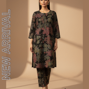 Maisha Cotton Kamiz and Pant 2 Pcs Set (Black)