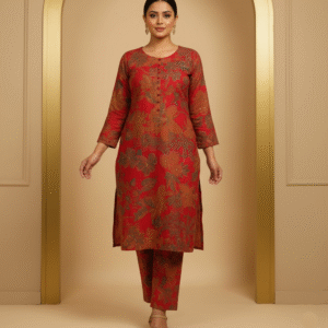 Maisha Cotton Kamiz and Pant 2 Pcs Set (Magenta)